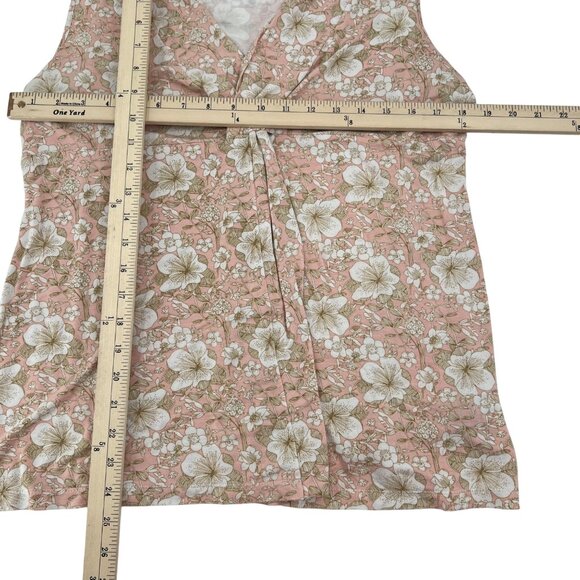 Liz Claiborne Sleeveless Floral‎ Pink Top XL Lightweight Casual Wear - Picture 5 of 6